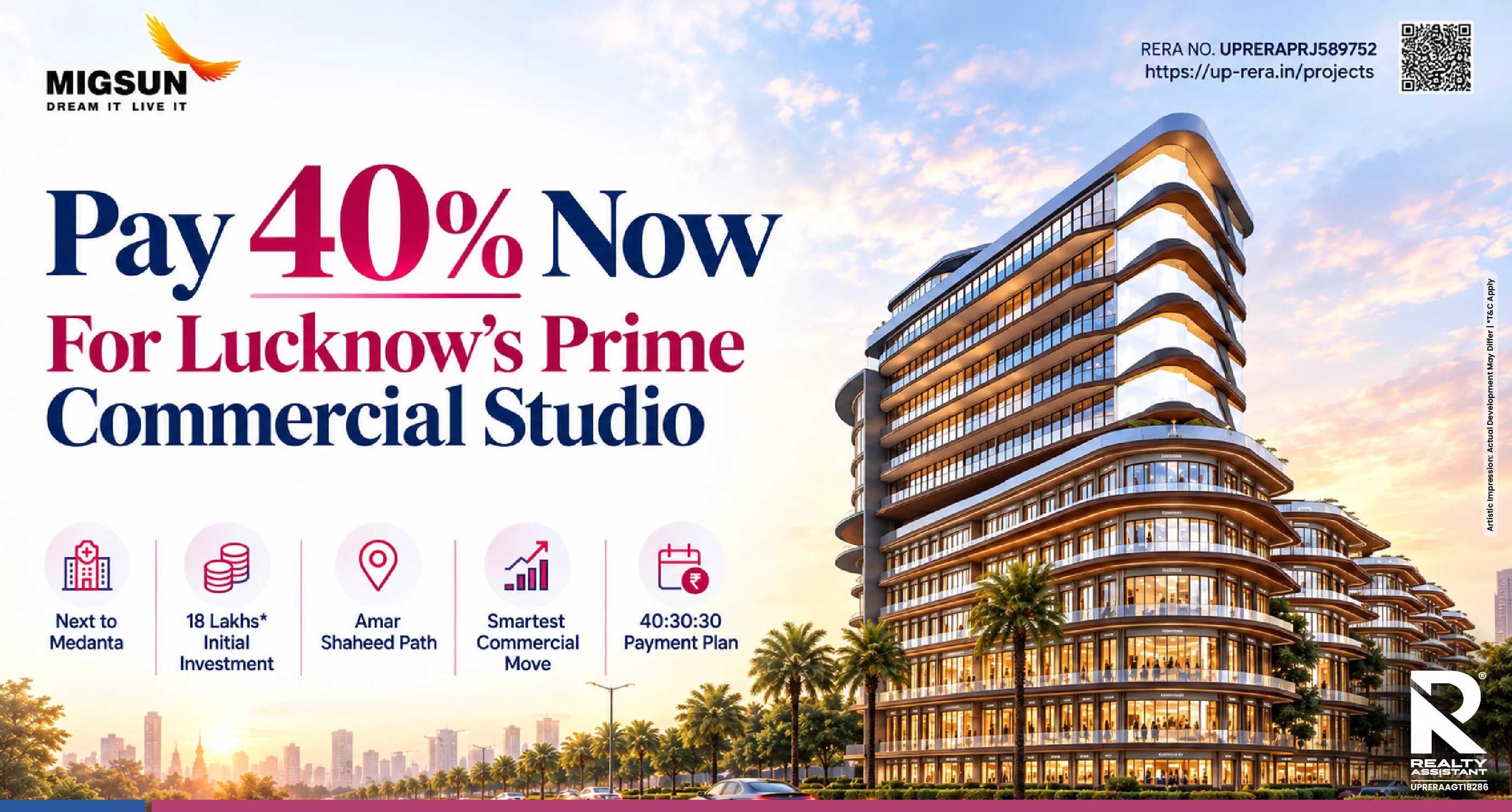 Commercial Studios in Migsun Lucknow Central With Easy Entry