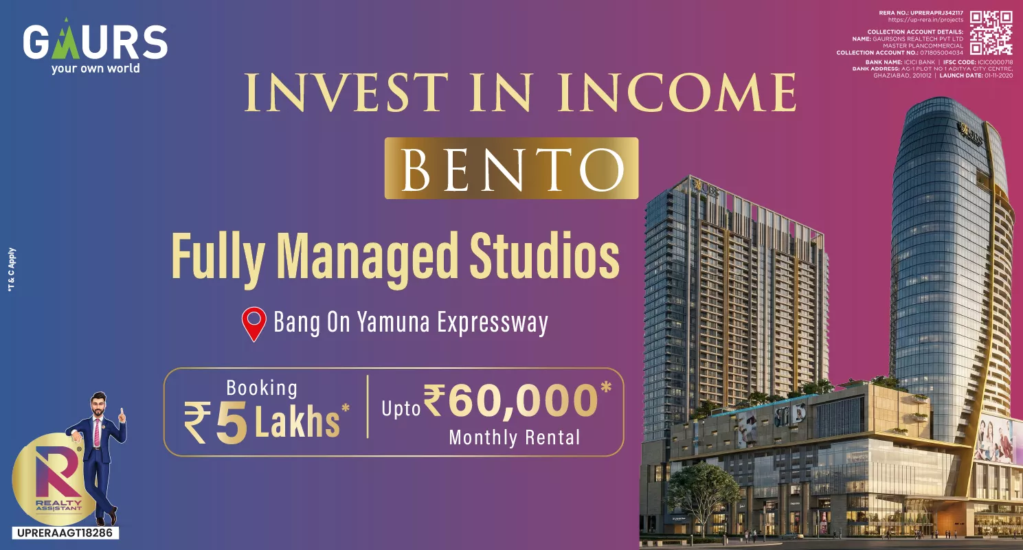 Gaur Bento Commercial Studio Apartment: Luxury Studio Living on Yamuna Expressway