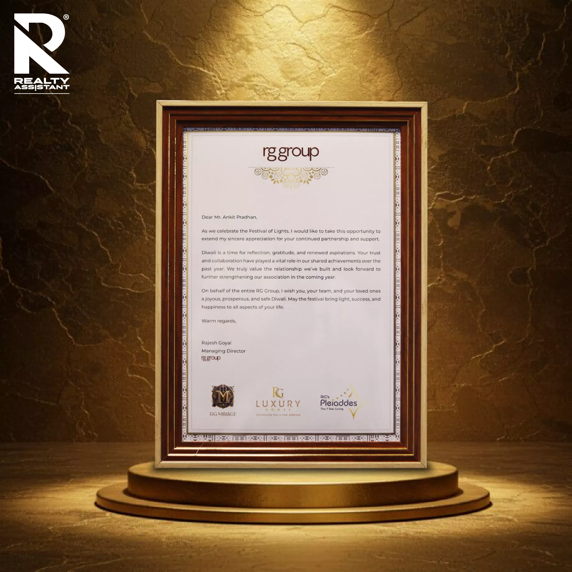 RG Group - Certificate of Appreciation