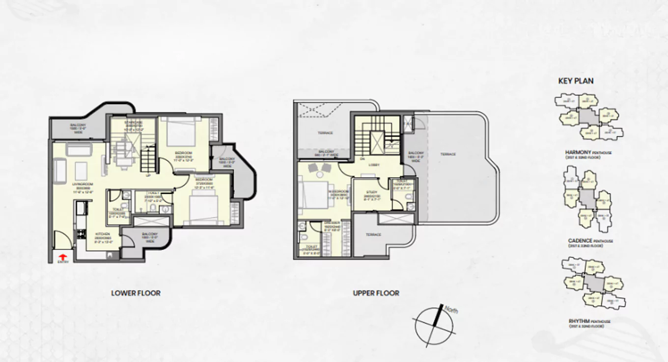 Eldeco Ballads of Bliss 3 BHK Floor Plan