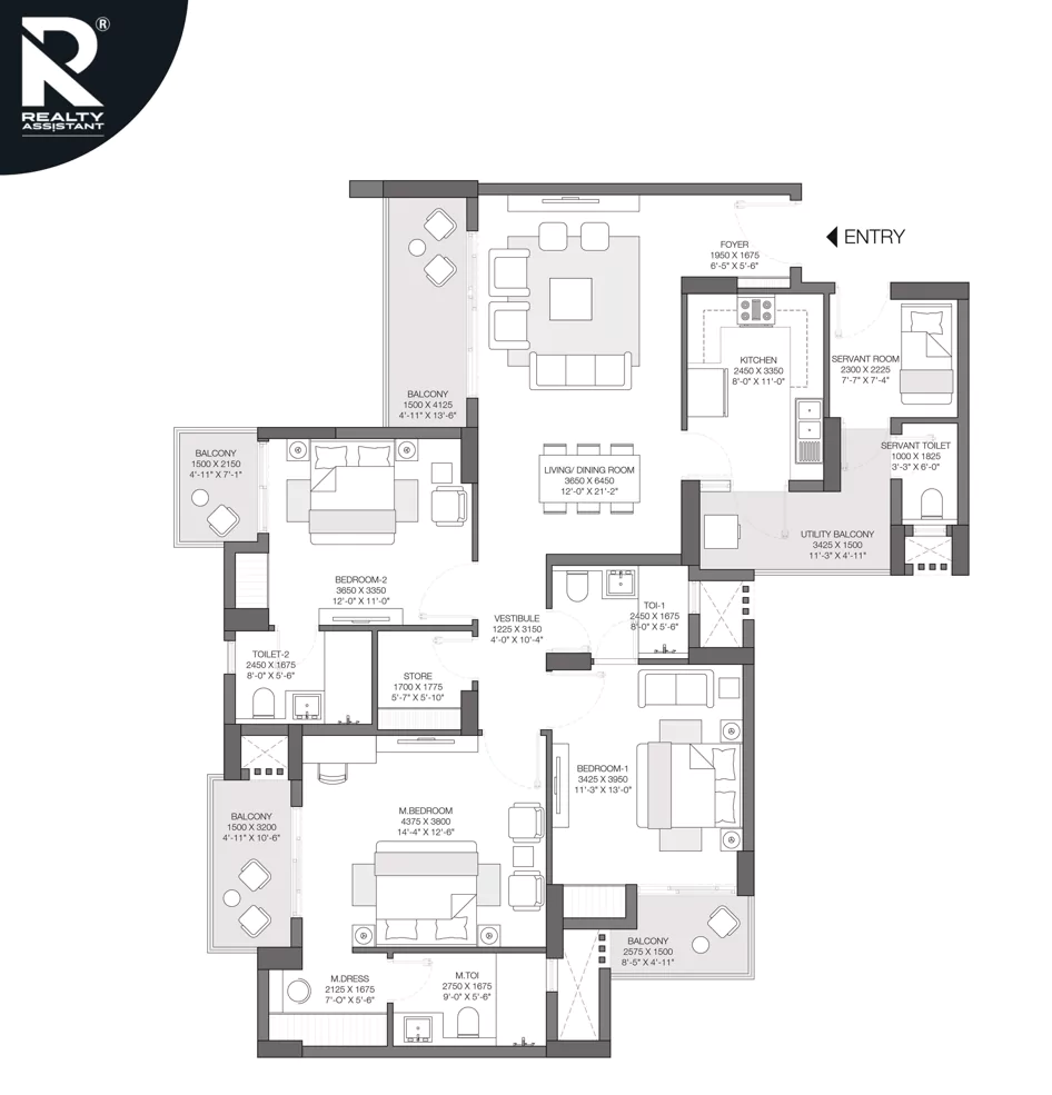 Godrej Nest 3 BHK Floor Plan