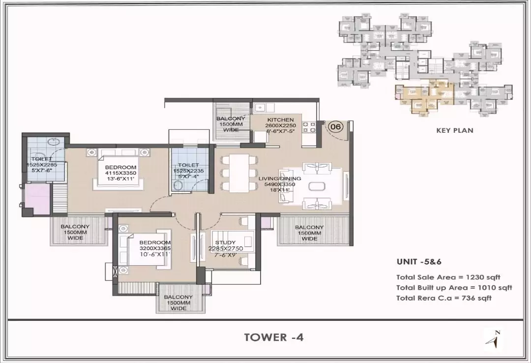 CRC Joyous 2 BHK Floor Plan