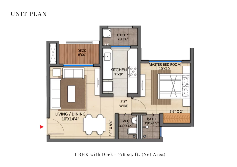 Lodha Codename Premier 1 BHK Floor Plan