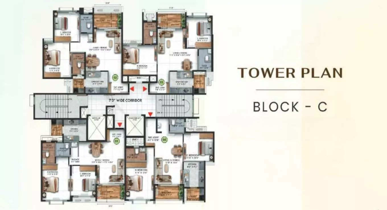 TVS Emerald Auralis Tower C Floor Plan