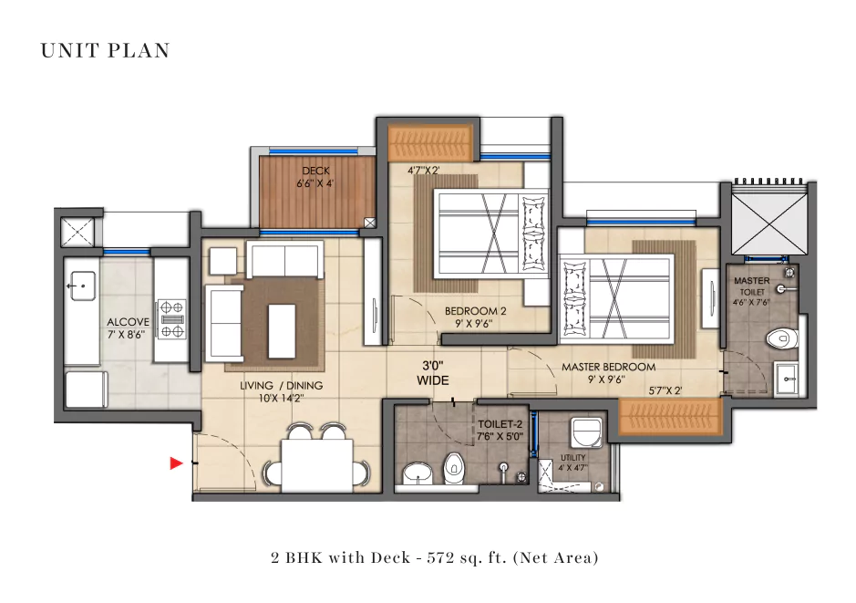 Lodha Codename Premier 2 BHK Floor Plan