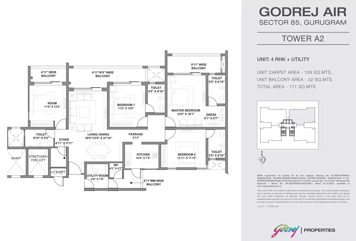 Godrej Air 4 BHK Floor Plan