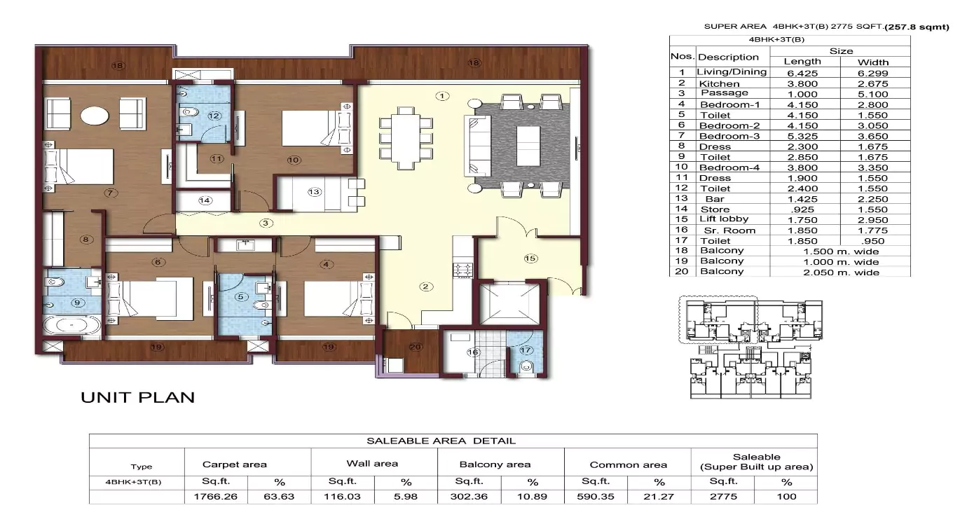 Sikka Kimaya Greens 4 BHK Floor Plan