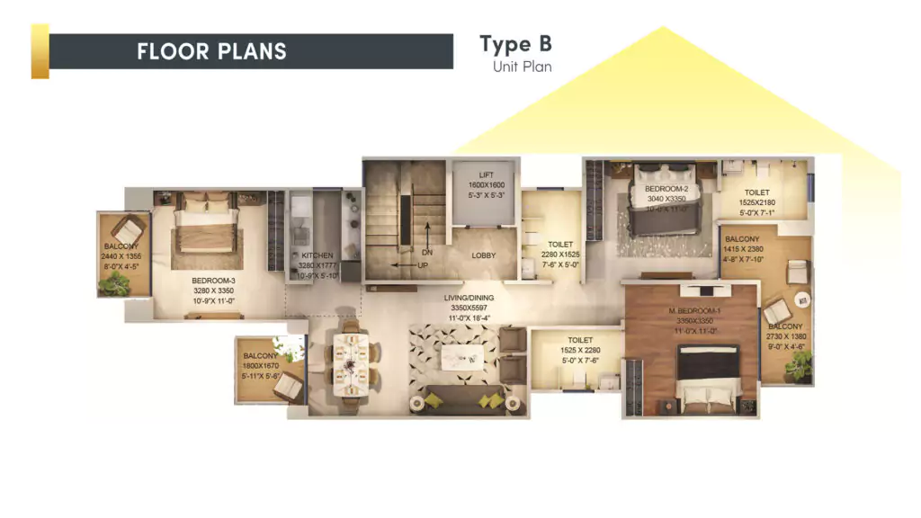 Signature Global City 37D 3 BHK Floor Plan