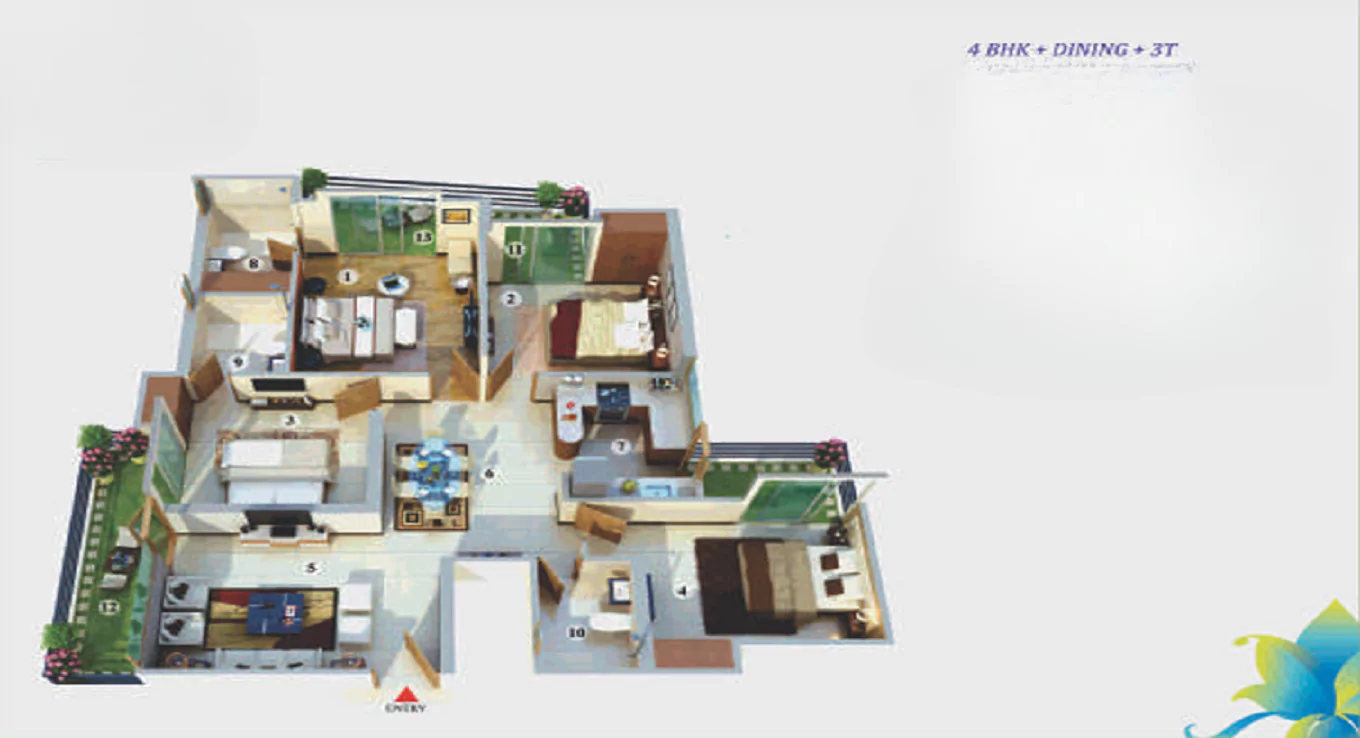 Gayatri Life 4 BHK Floor Plan