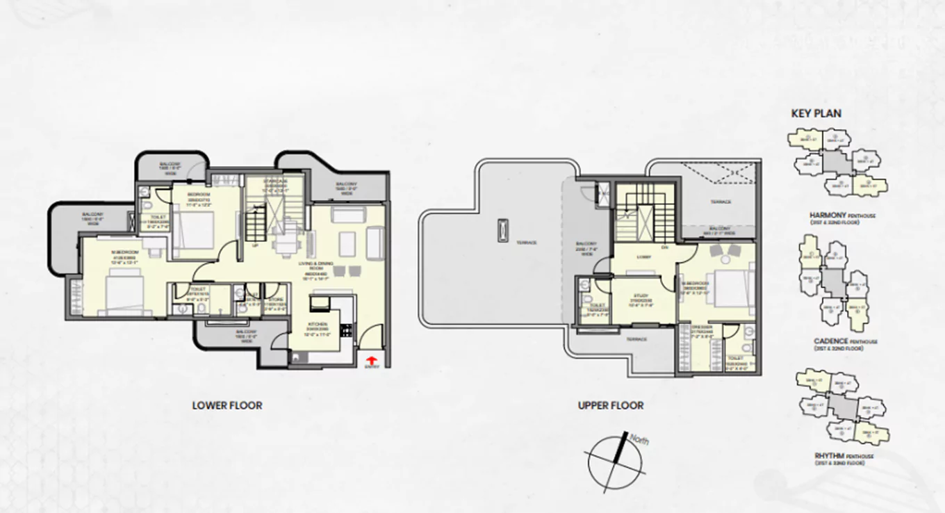 Eldeco Ballads of Bliss 3 BHK Floor Plan