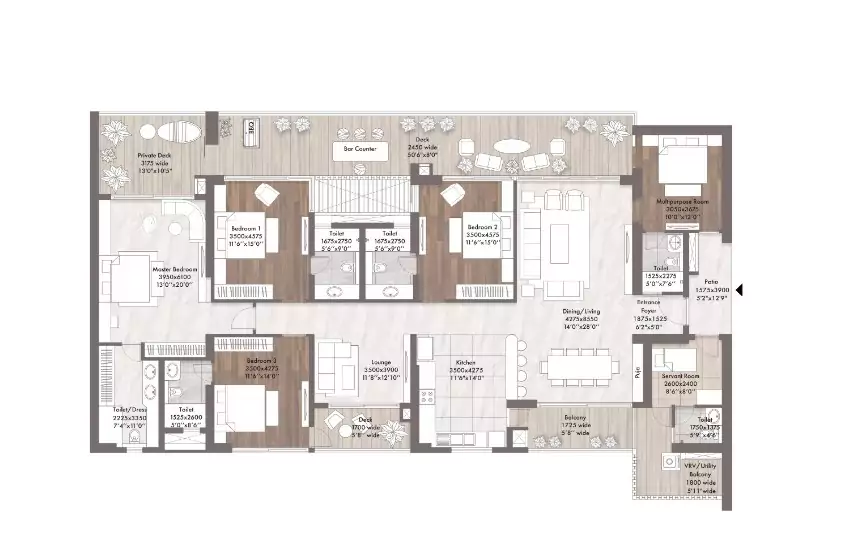 Elan The Presidential 5 BHK Floor Plan