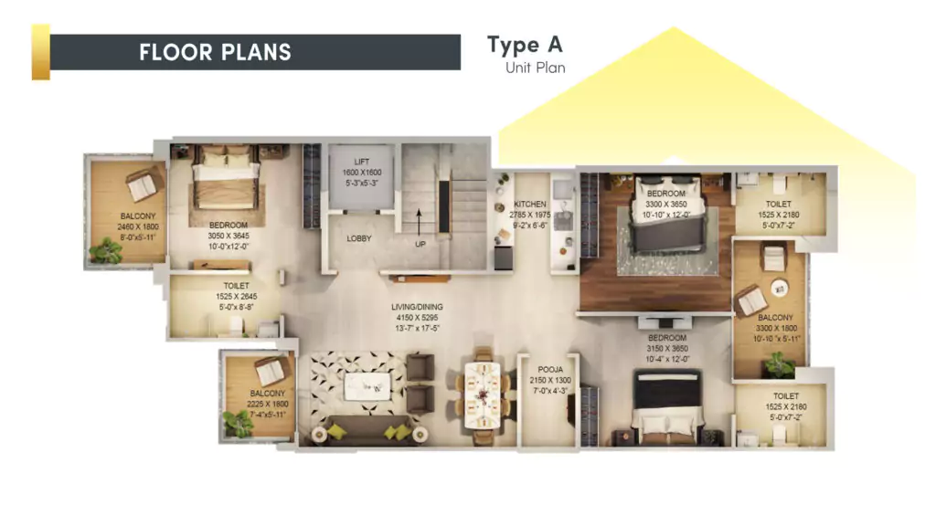 Signature Global City 37D 3 BHK Floor Plan