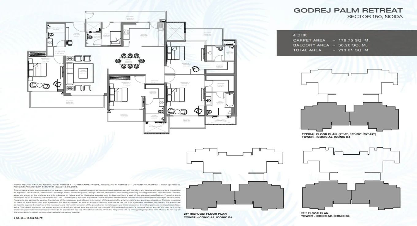 Godrej Palm Retreat 4 BHK Floor Plan