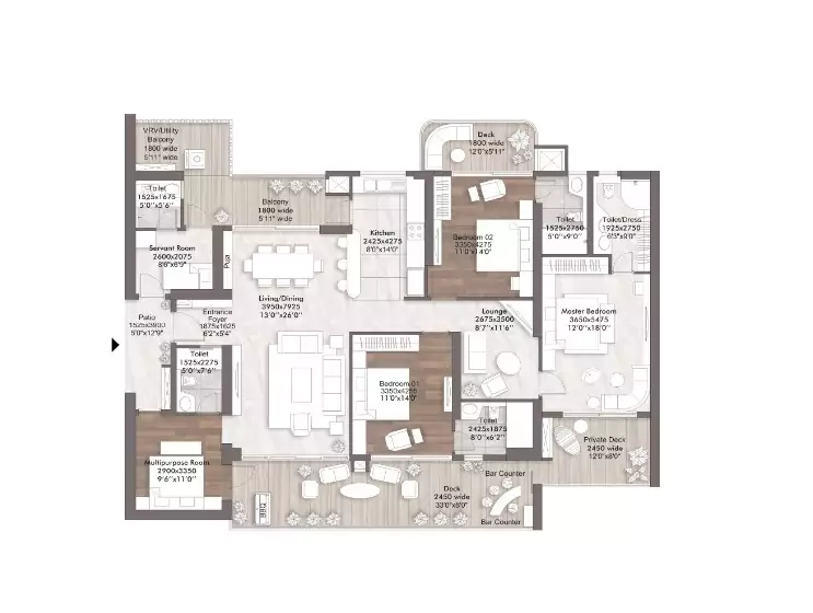 Elan The Presidential 4 BHK Floor Plan