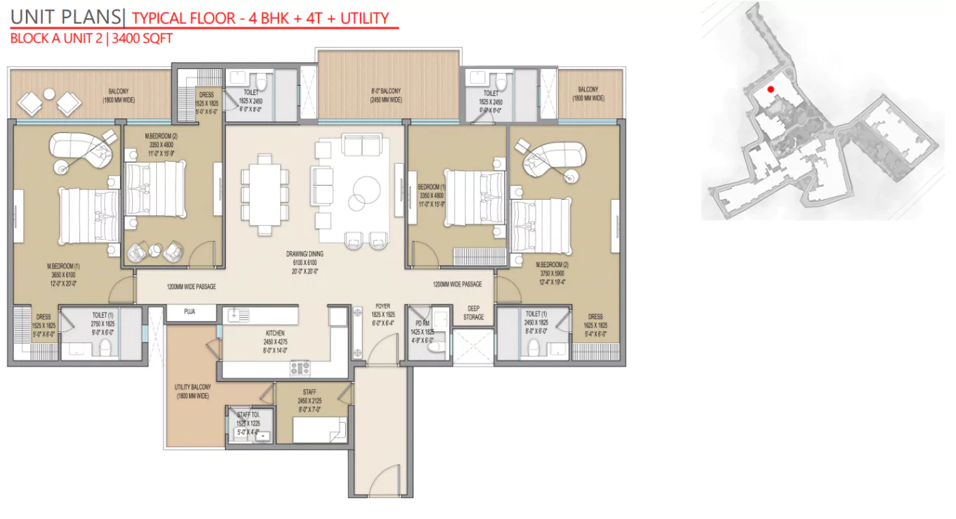 Excentia Tatva 4 BHK Floor Plan