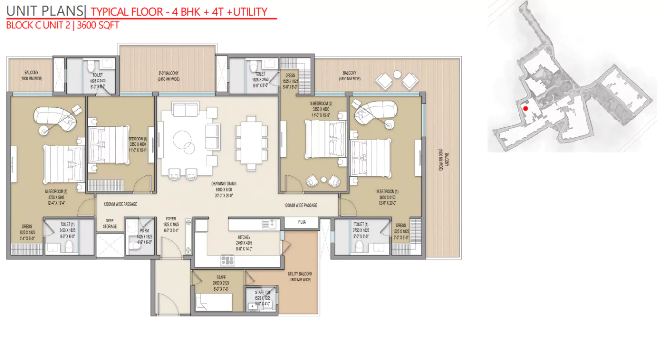 Excentia Tatva 4 BHK Floor Plan