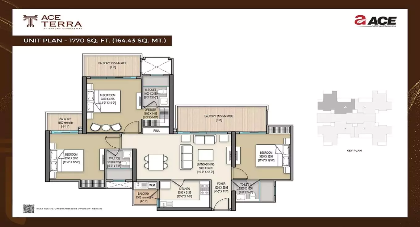 Ace Terra 3 BHK (Type 1) Floor Plan