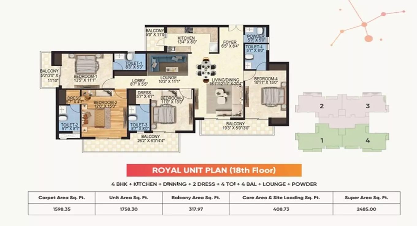 4 BHK (Type 1)