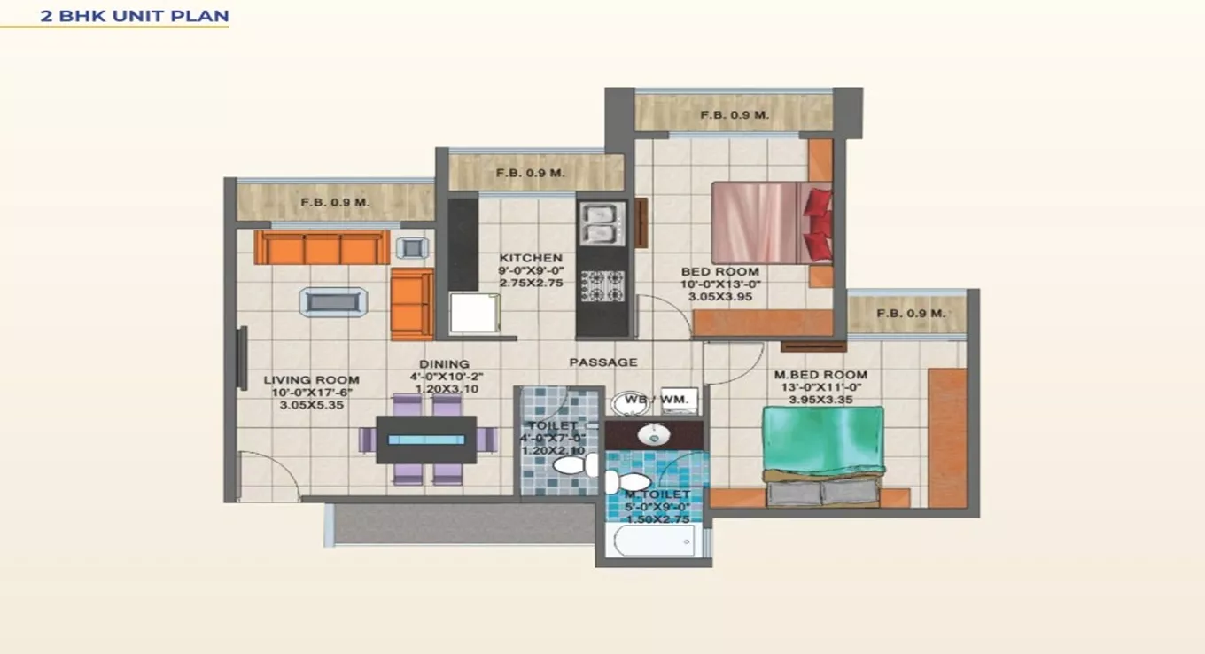 2 BHK (Type 1)