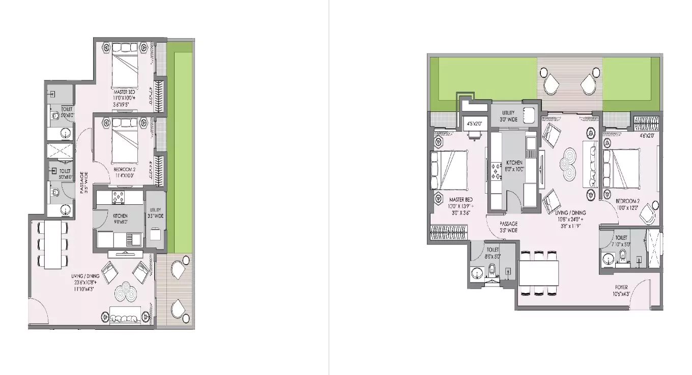Lodha Sterling 2 BHK Floor Plan