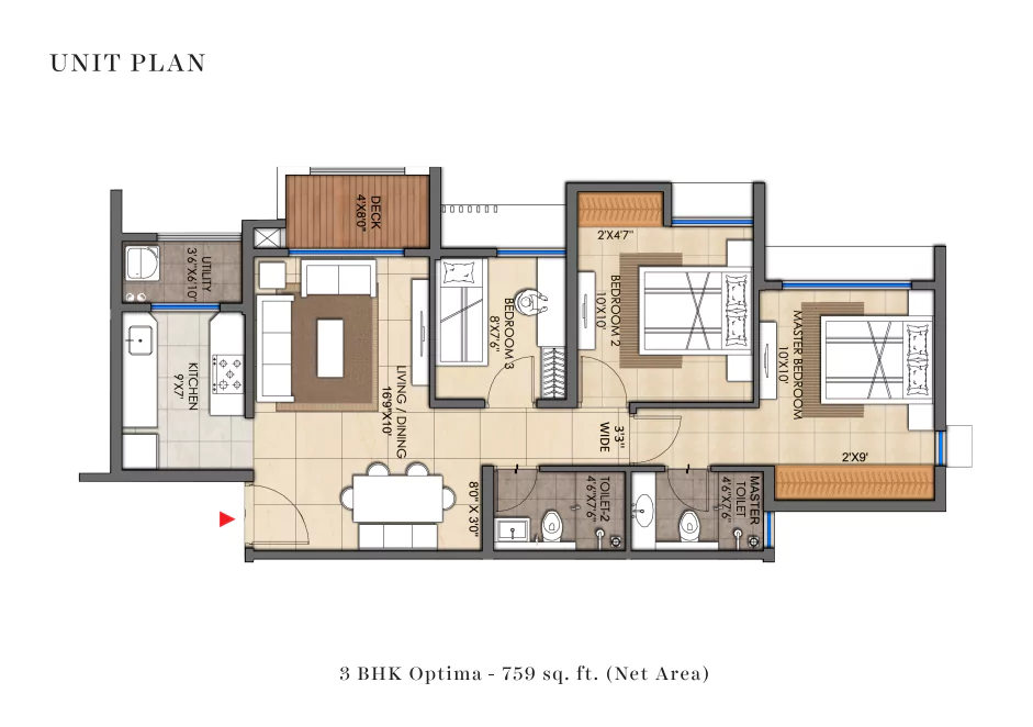 Lodha Codename Premier 3 BHK Floor Plan