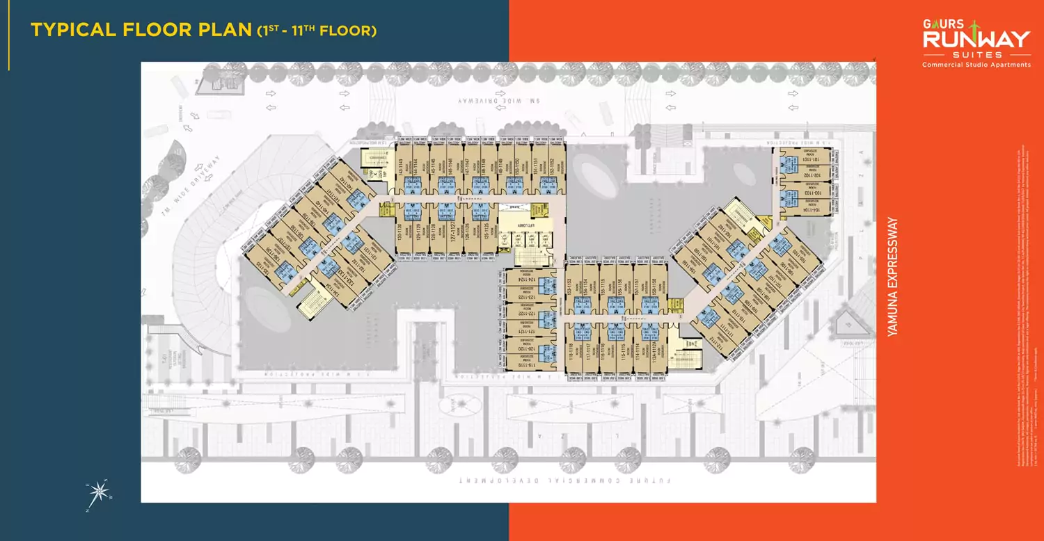 Gaurs Runway Suites Studio Apartments Floor Plan