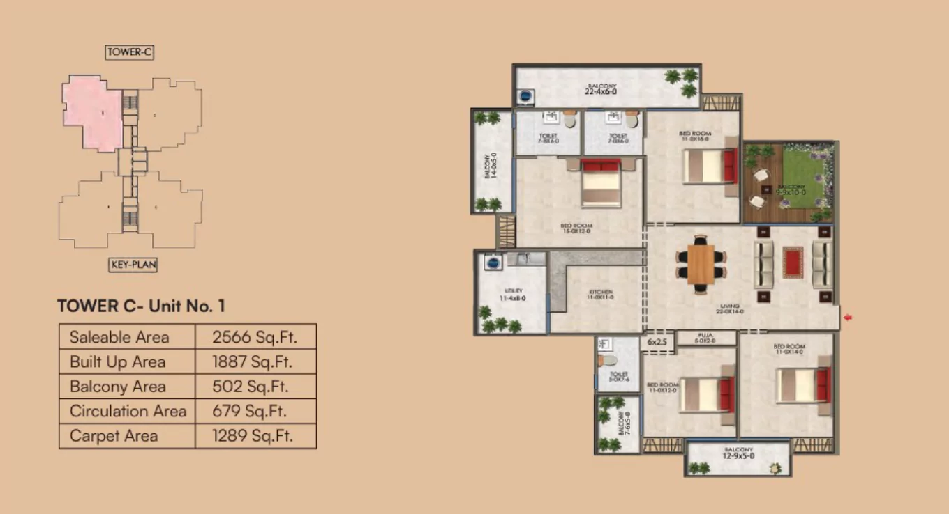 4 BHK (Type 1)