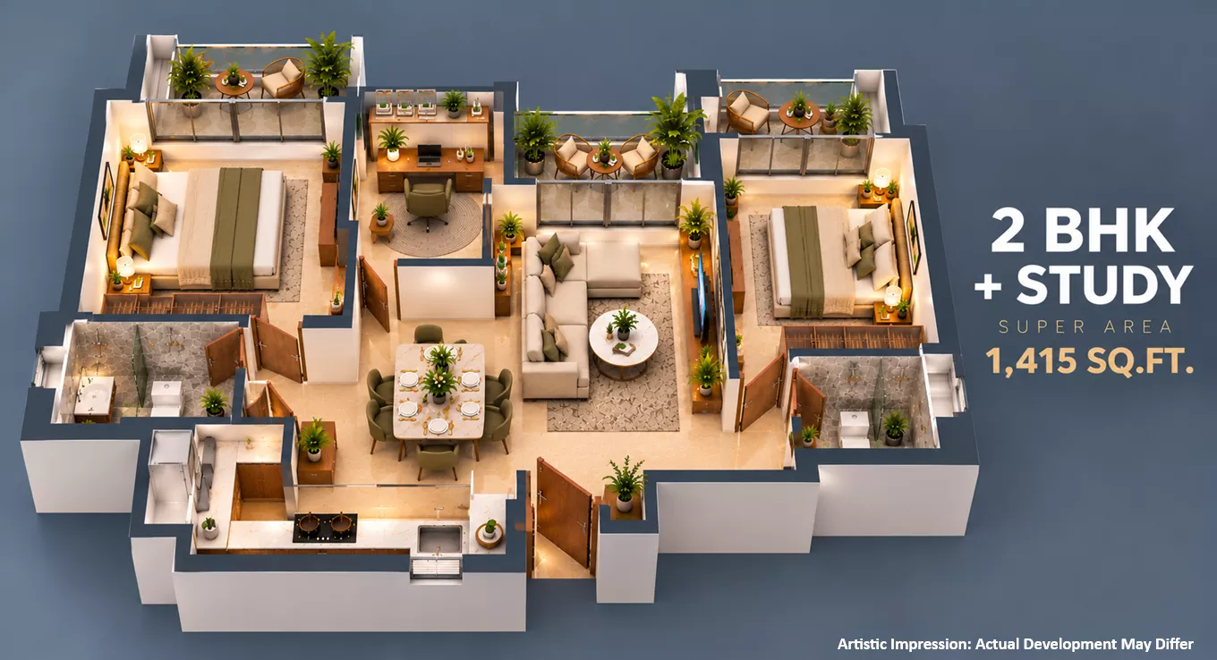2 BHK (Type 2)