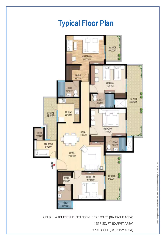 Central Park Flower Valley 4 BHK Floor Plan