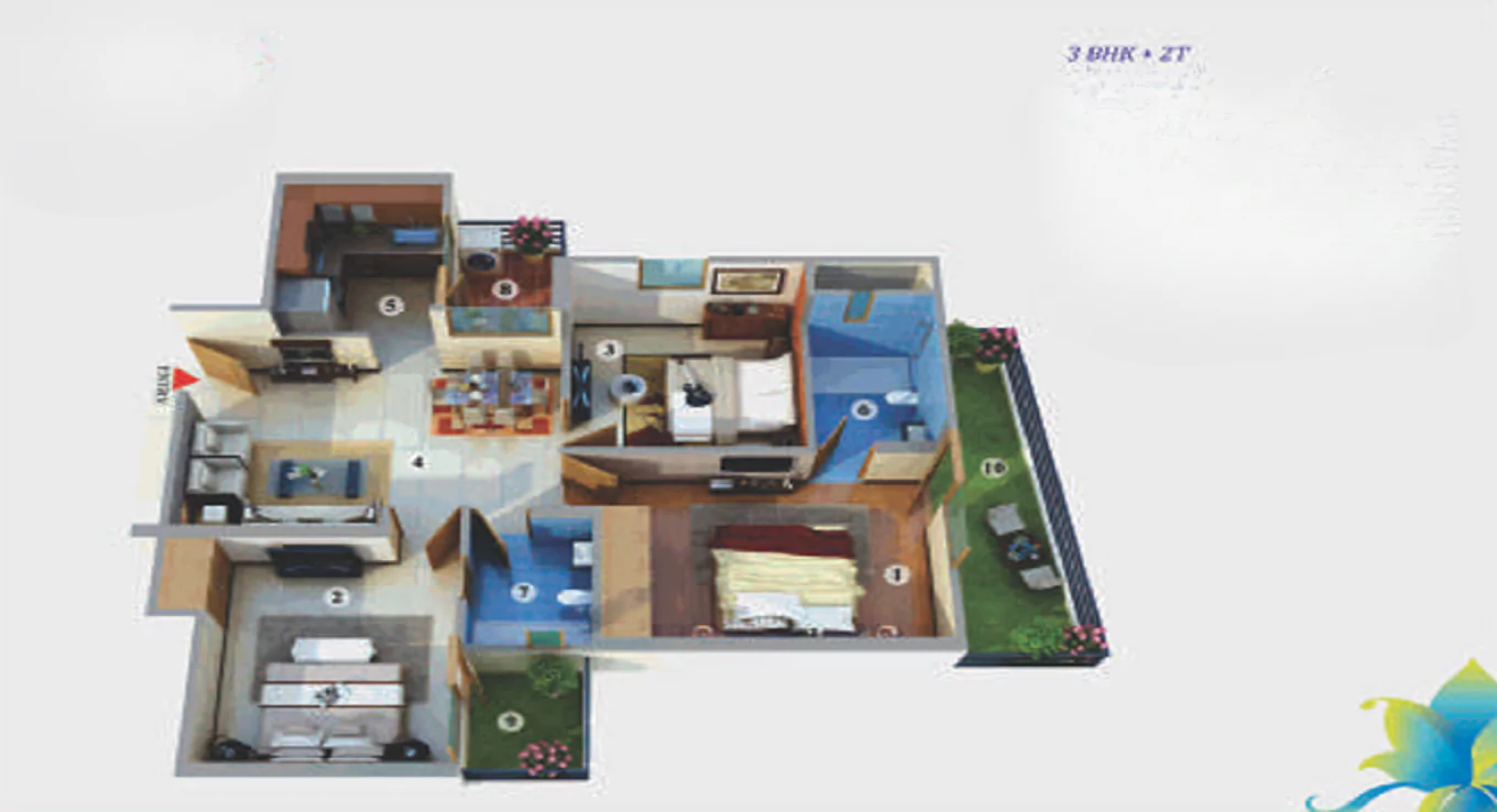 Gayatri Life 3 BHK Floor Plan