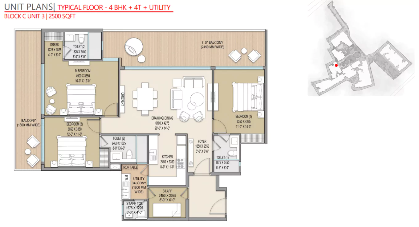 Excentia Tatva 4 BHK Floor Plan