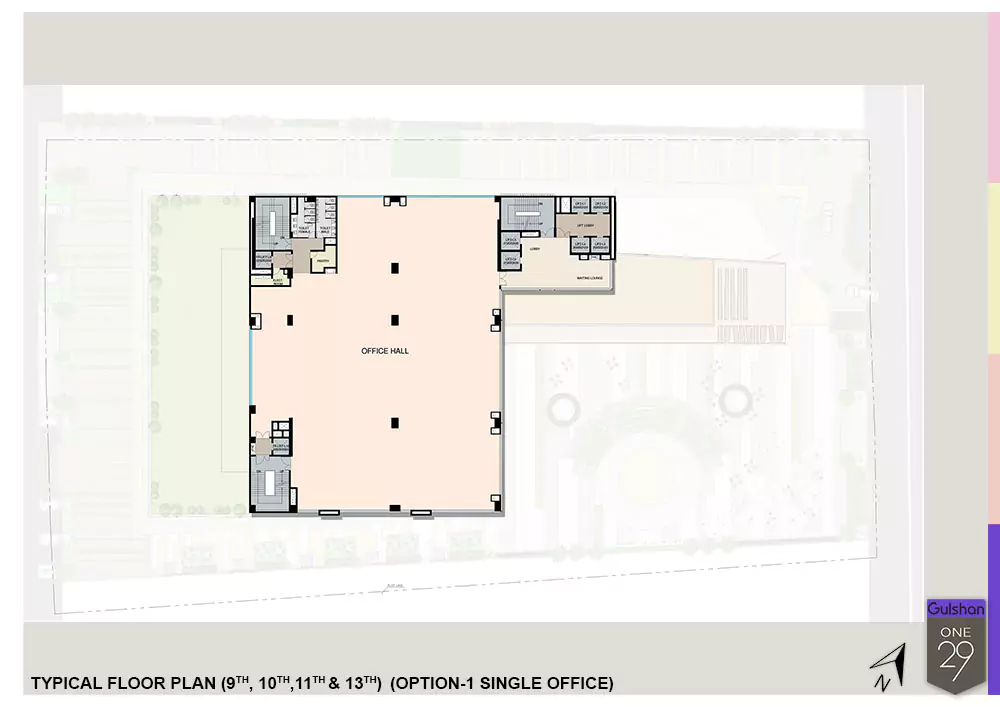 Gulshan One29 Floor Plan - Ninth Floor
