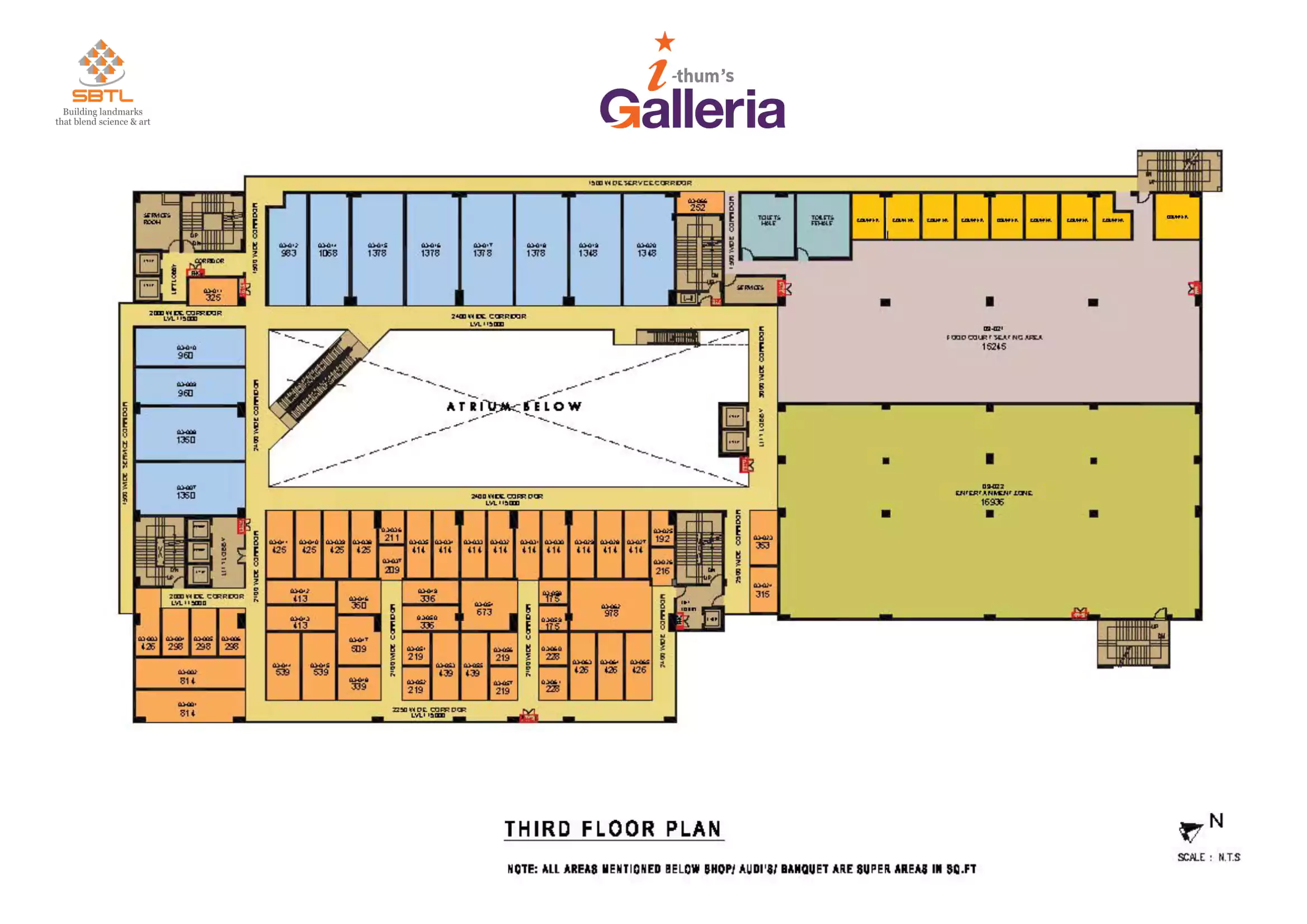 iThums Galleria Third floor floor plan