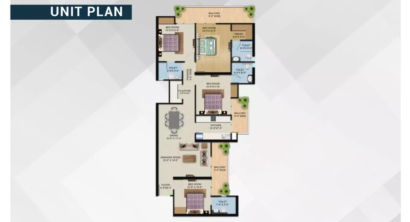 Migsun Vilaasa 4 BHK Floor Plan