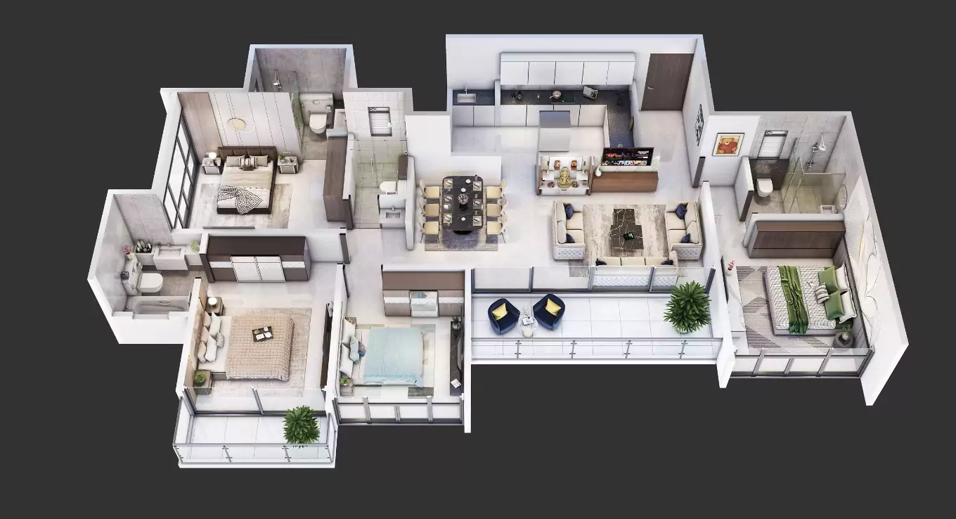 Mantra Mirari 4 BHK Floor Plan