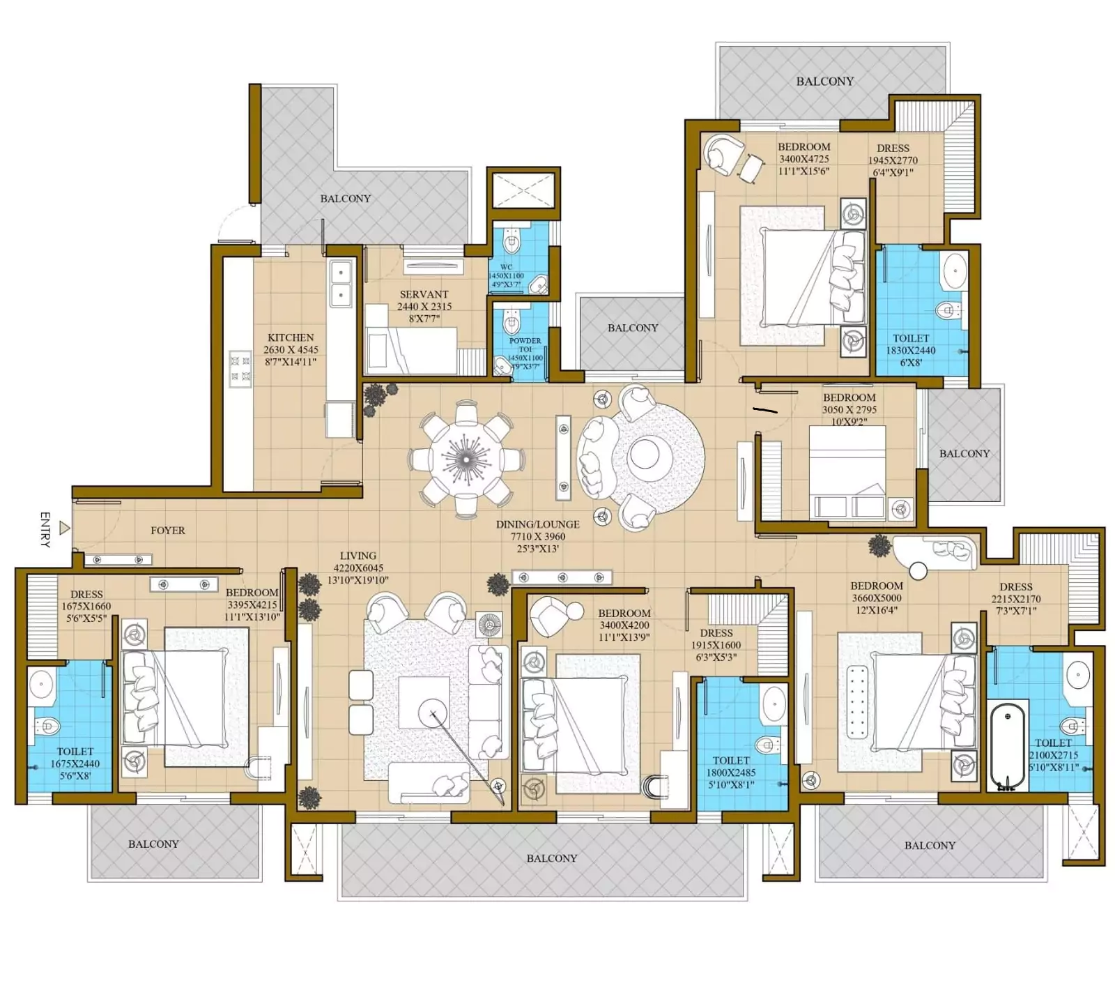 ATS Homekraft Pious Orchards 5 BHK Floor PLan