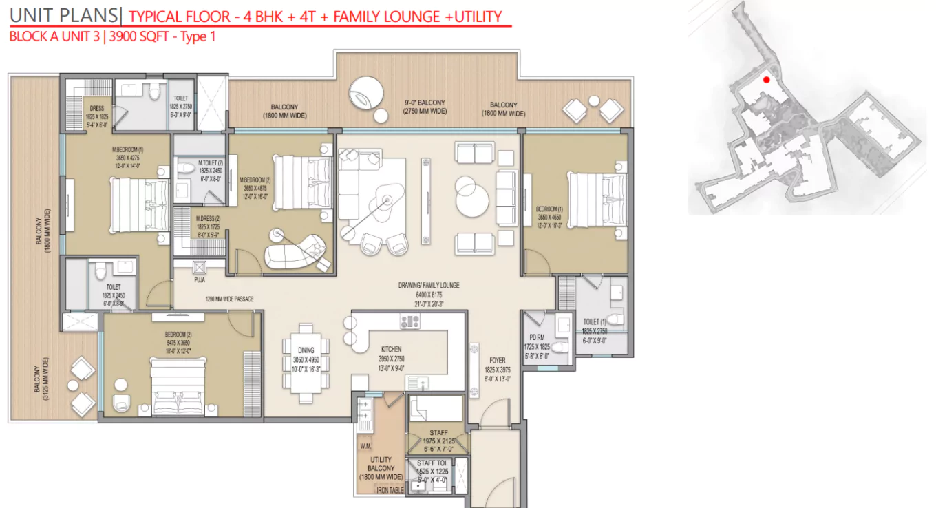 Excentia Tatva 4 BHK Floor Plan