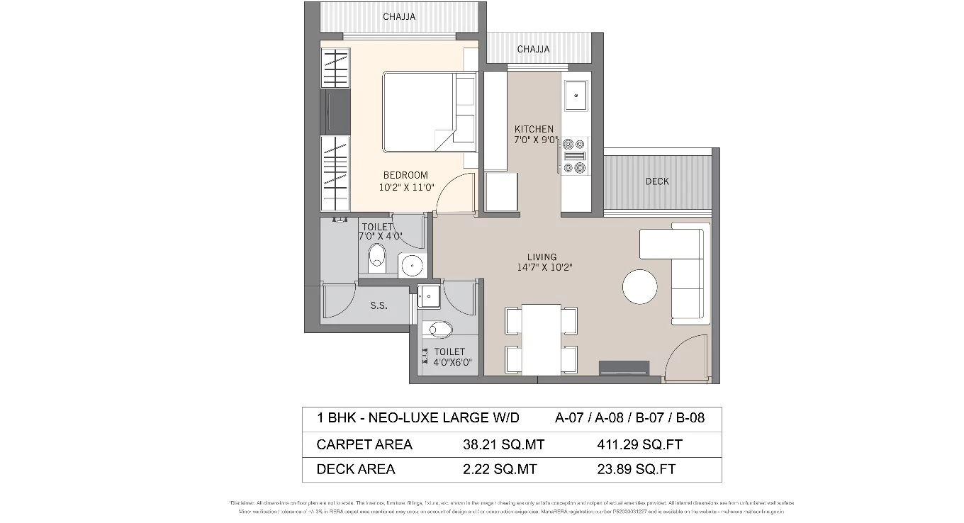 Regents Park 1 BHK Type 2 Floor Plan