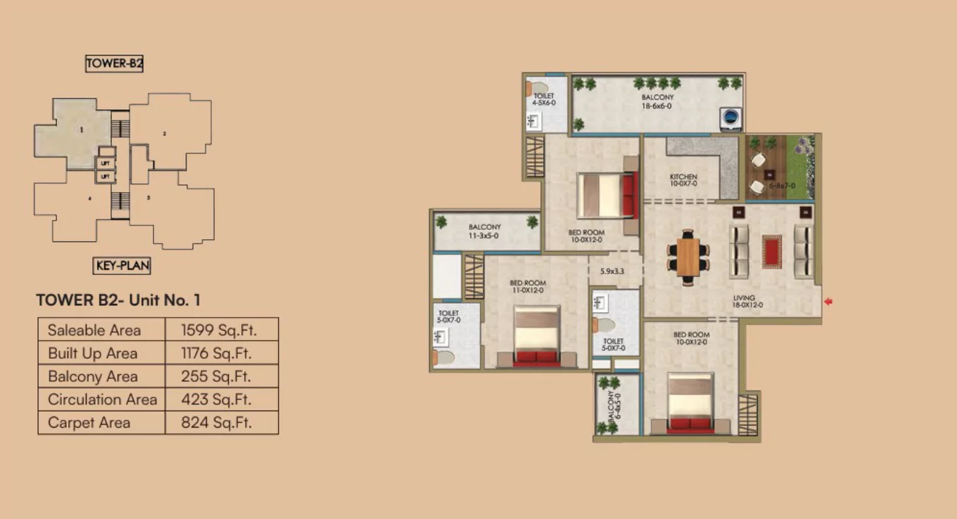 3 BHK (Type 3)