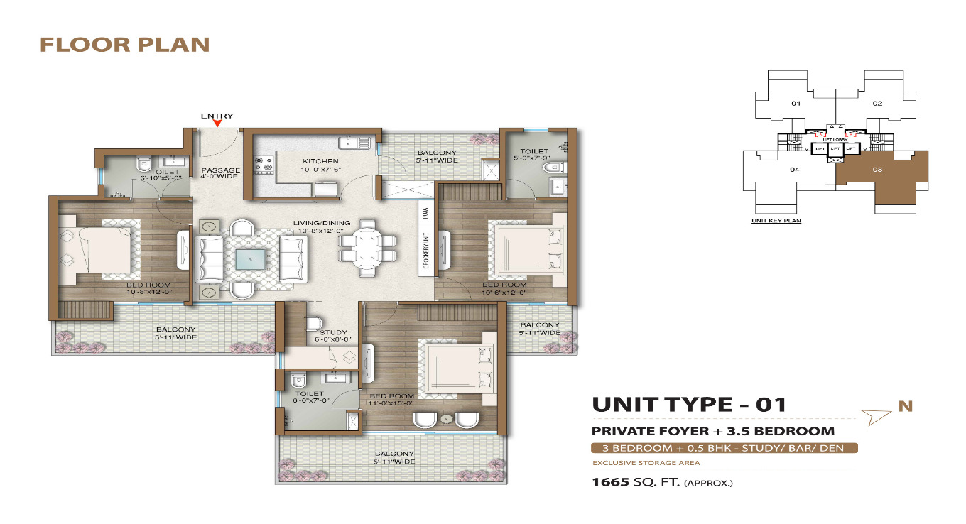 M3M Capital 3.5 BHK Floor Plan