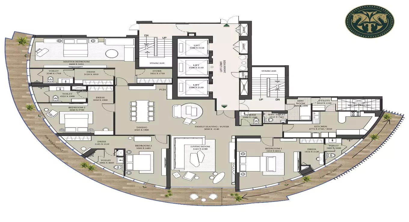 Trecento Residences By Gaurs 4 BHK Floor Plan
