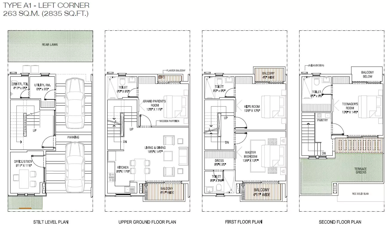 Godrej Golf Links 3 BHK Villas Floor Plan