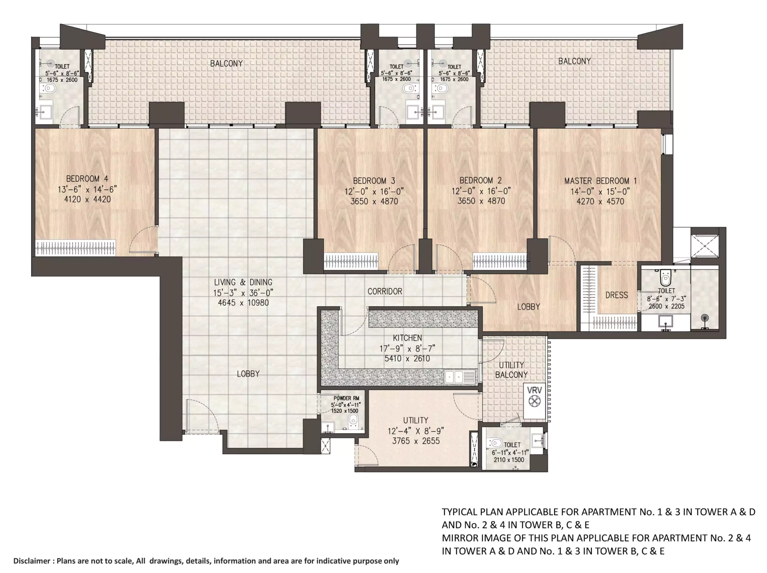 4 Bhk floor plan