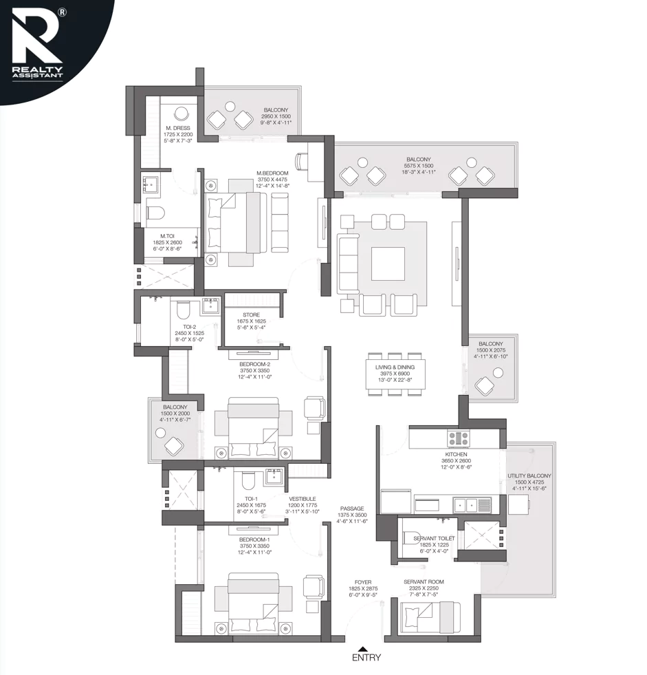 Godrej Nest 3 BHK Floor Plan