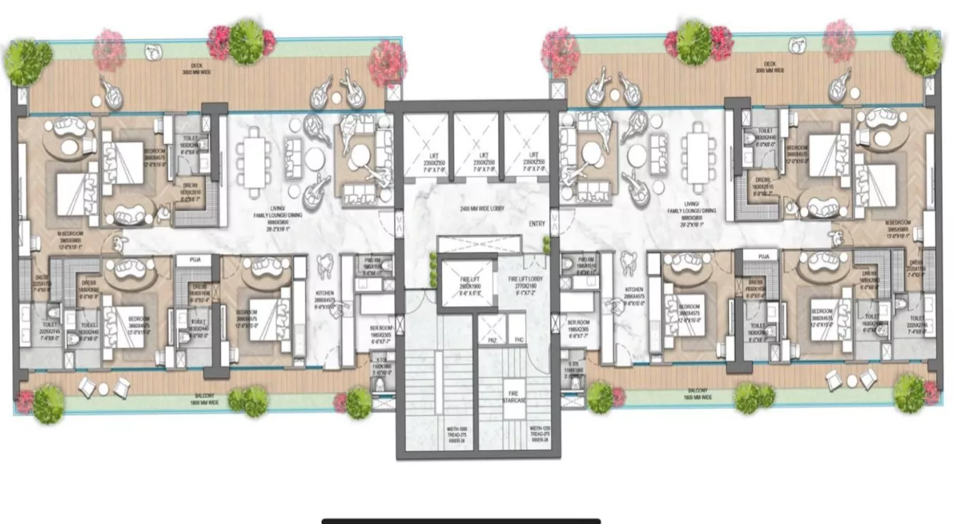 Trump Tower 4 BHK Floor Plan