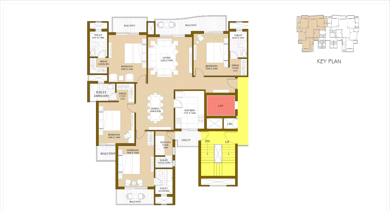 ATS Rhapsody 4 BHK Floor Plan