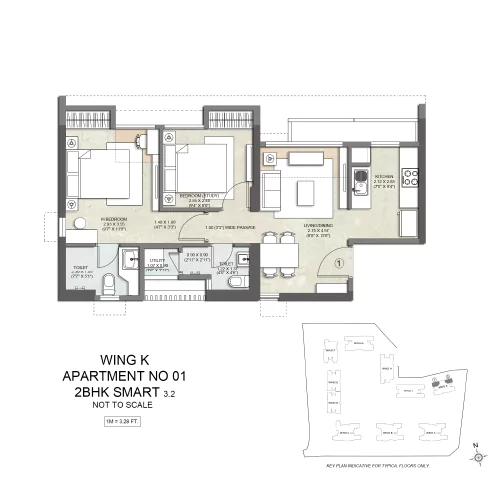Kalpataru Park City 2 BHK Floor Plan