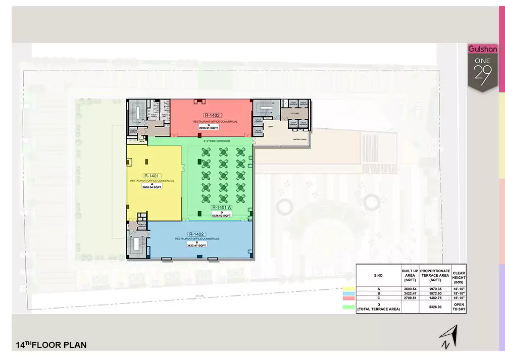 Gulshan One29 Floor Plan - Fourteenth Floor