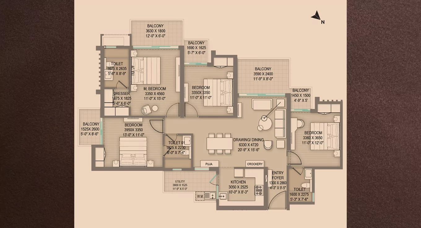 Arihant One 4 BHK Floor Plan