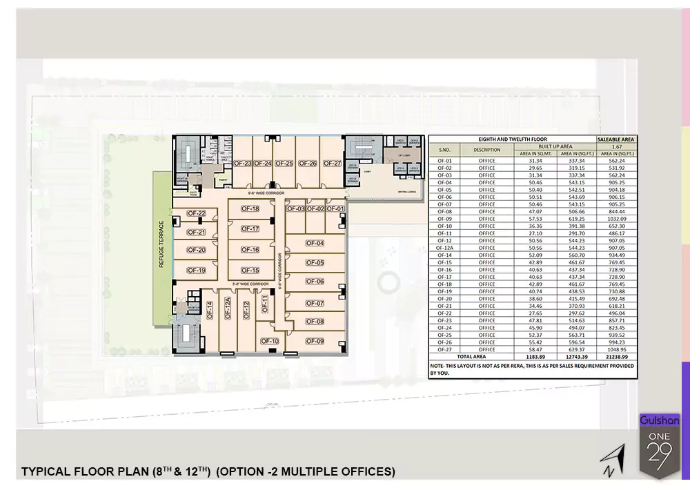 Gulshan One29 Floor Plan - Eight Floor